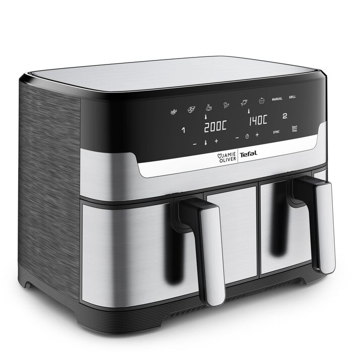 Аерофритюрниця Tefal Jamie Oliver Dual Drawer 8.3л з грилем та 8 програмами EY90JDE1