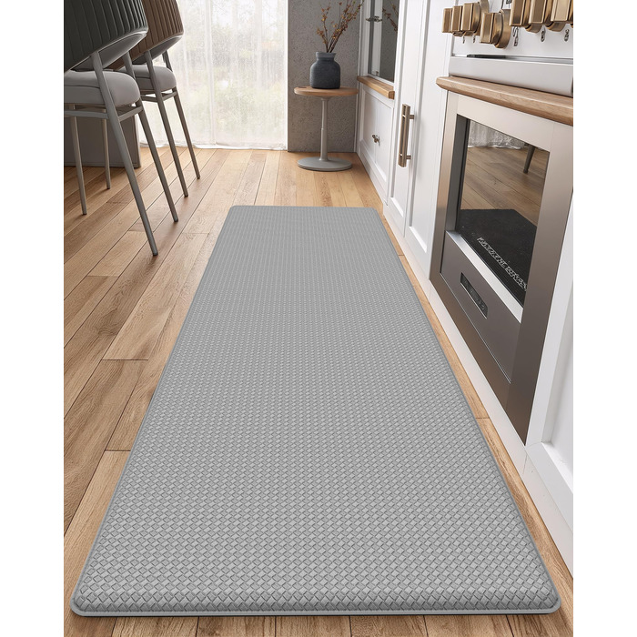 Килимок для кухні COLOR&GEOMETRY 44x150 см, сірий, з неслизьким покриттям, PVC, водо- та олієстійкий, з гумовою основою