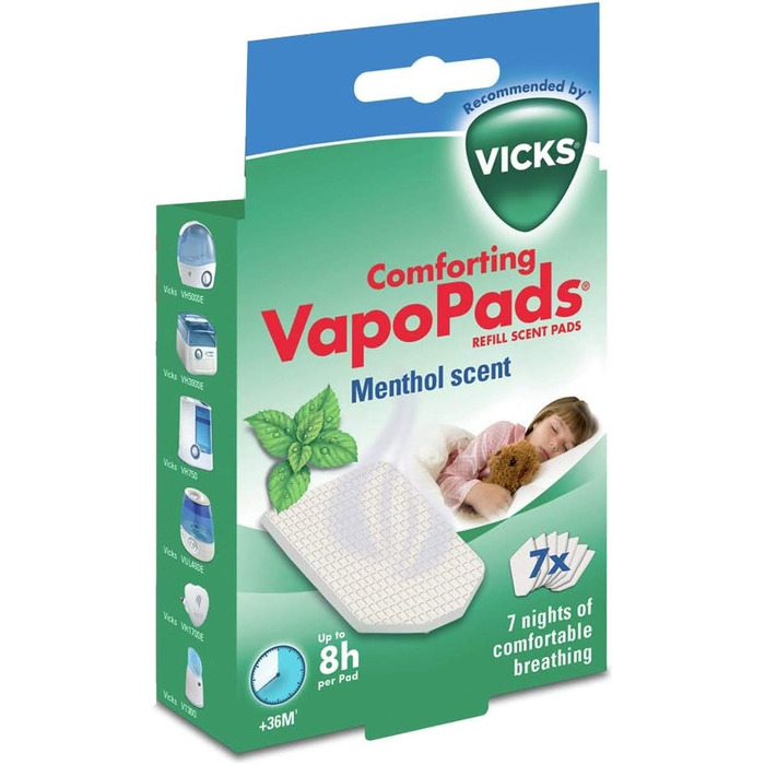 Зволожувач повітря Vicks Mini Cool Mist Ultraschall VUL525 (VP Menthol) - компактний, тихий, для сну, кашлю та застуди