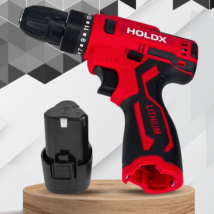 Акумуляторний дриль-викрутка HOLDX 12 В, безщітковий, 30 Нм