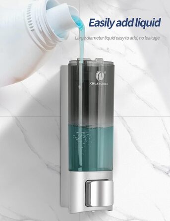 Ручний дозатор мила CHUANGDIAN, настінний, 200 мл, білий, сріблястий