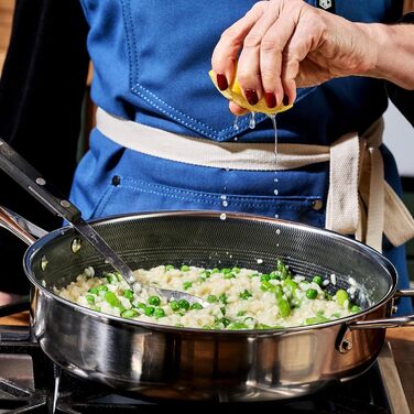 Сковорода HexClad Hybrid з антипригарним покриттям з кришкою, 4.5 л, для плити та духовки, сумісна з індукцією