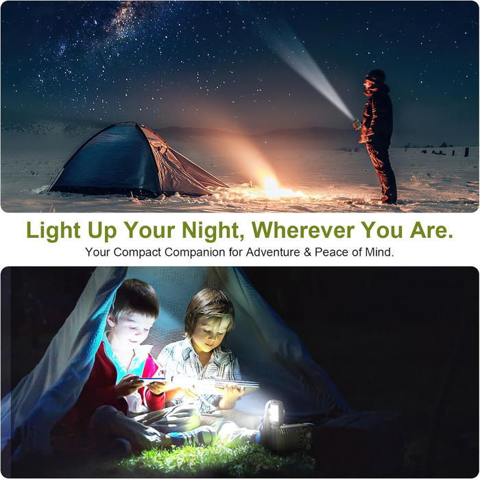 Радіо-крутилка Notfallradio з Powerbank 2600mAh, сонячною та USB-C зарядкою, AM/FM/SW приймач, LED ліхтарик та SOS-сигналом для екстрених наборів (зелене)