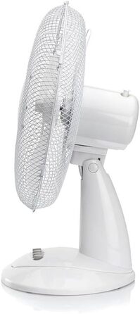 Турбо вентилятор настільний з регулюванням кута нахилу, 30 см, 3 швидкості, осциляція 90°, білий
