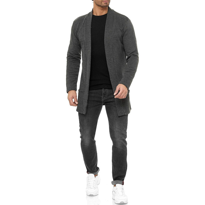 Кардиган чоловічий Redbridge, жакет, світшот, сако, довгий крій, XL, сірий
