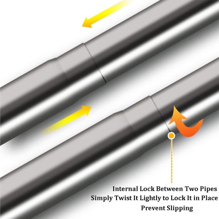 Штанга для душу U-подібна, 85-120 см, не потребує свердління, з нержавіючої сталі 304, для ванної/душу