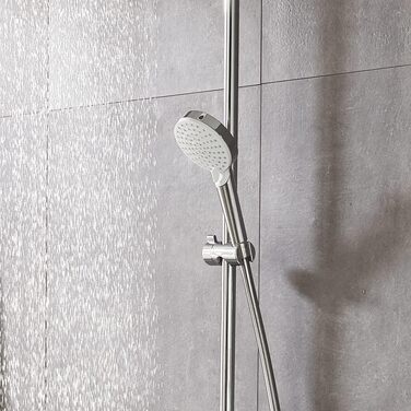 Душова лійка Hansgrohe Crometta EcoSmart, 6 л/хв, ручна, 2 режими, діаметр 100 мм, з антинакипним покриттям, білий/хром