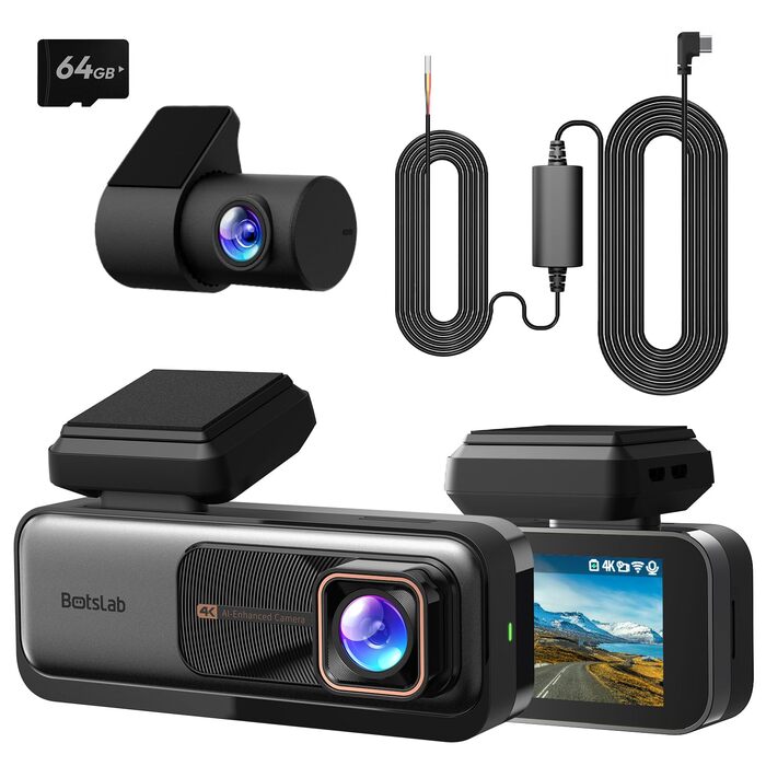 Автомобільний відеореєстратор BOTSLAB G980H Kit 4K+2K (передній та задній), з GPS, WiFi, Hardwire-Kit, ADAS, 24/7 моніторингом паркування, IPS дисплеєм 2.45