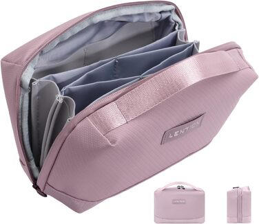 LENTION Cable Organizer Bag, Electronics Travel Cable Bag, Tech Pouch, Travel Cable Bag for Charging Cables, External Hard Drive, USB Hub, Charger, SD Card, Everyday Items (Pink)