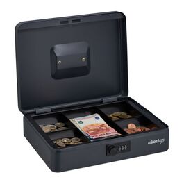 Relaxdays Gray Money Box with Number Lock