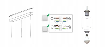 Підвісна скляна люстра Luxolar на 3 цоколі E27, сучасний стиль