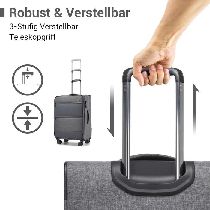 Розширюваний валіза British Traveller, 100 л, сірий, з TSA замком, 79.5x49x32.5 см