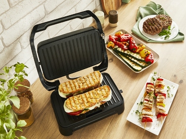 Електричний контактний гриль Tefal GC270D10, сріблястий/сірий, 1000 Вт