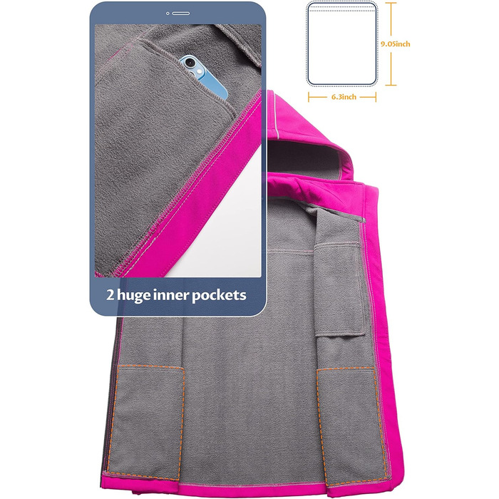 Легка софтшеллова жилетка CREATMO для жінок, вітронепроникна, з віднімною капюшоном, фіолетовий, XS