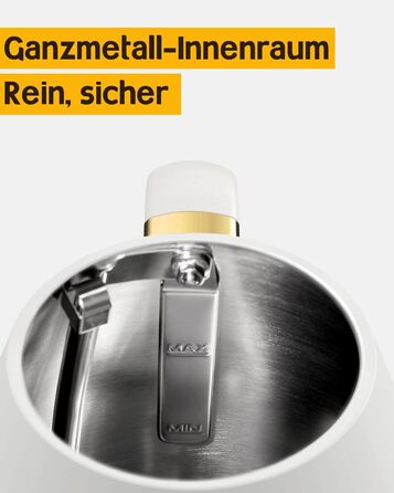 Електричний чайник Rudy Retro з термометром, нержавіюча сталь, 1.7 л, 2200 Вт, без пластику, автоматичне відключення, Vintage-дизайн (Перламутровий)