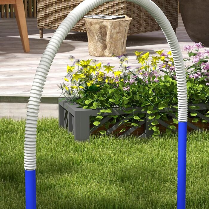 Набір для аджиліті для собак PawHut: 4 елементи, 88x64x95 см (блакитний+білий)