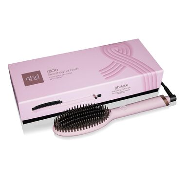 Випрямляч для волосся ghd glide: щітка-випрямляч для гладкого та блискучого волосся, випрямляє та укладає сухе волосся, без пуху, для всіх типів волосся, без екстремального пошкодження тепла (Pink Sorbet)