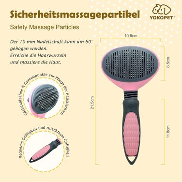 Щітка для собак та котів, видаляє підшерсток, підходить для довгошерстих та короткошерстих порід, зелена (рожева)