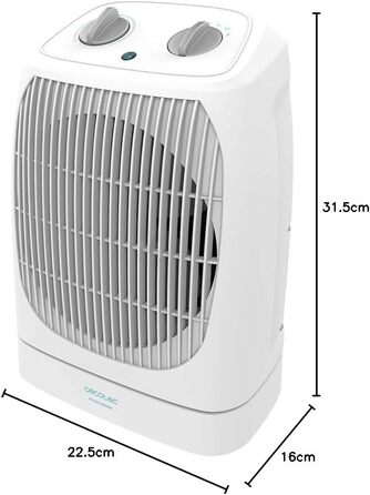 Теплая повітряна завіса (обігрівач) Cecotec ReadyWarm 2070 Max Force, 2000 Вт, 3 режими роботи (охолодження/тепло/жар), з осциляцією та автоматичним вимкненням, білий