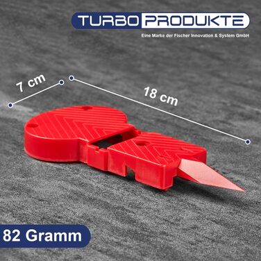 Овочечистка TURBO Turboschäler Combi Plus 4в1 універсальна для правшів та лівшів, набір 4 шт. срібно-червона