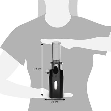 Zuminstant Compact Electric Juicer (Slow Juicer): Cold-pressed, nutrient-rich, foam-free juicer, space-saving, ideal for small spaces, for fresh fruits and vegetables