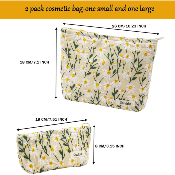 Косметичка для макіяжу 2 шт. для жінок та дівчаток - органайзер для подорожей, подарунок A-daisy