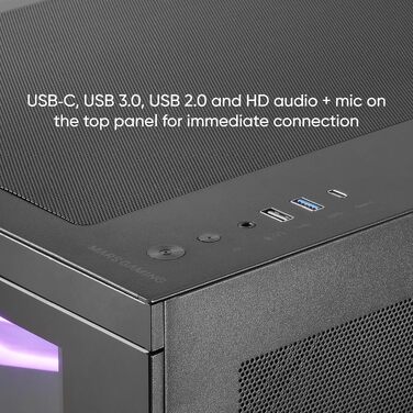 Ігровий корпус для ПК Mars Gaming MC-U3 ATX XL, 3 ARGB вентилятори 120мм, загартоване скло, чорний (MicroATX / Mini-ITX)