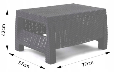 Садовий стіл Keter, прямокутний, коричневий, пластик, 77x57x42 см