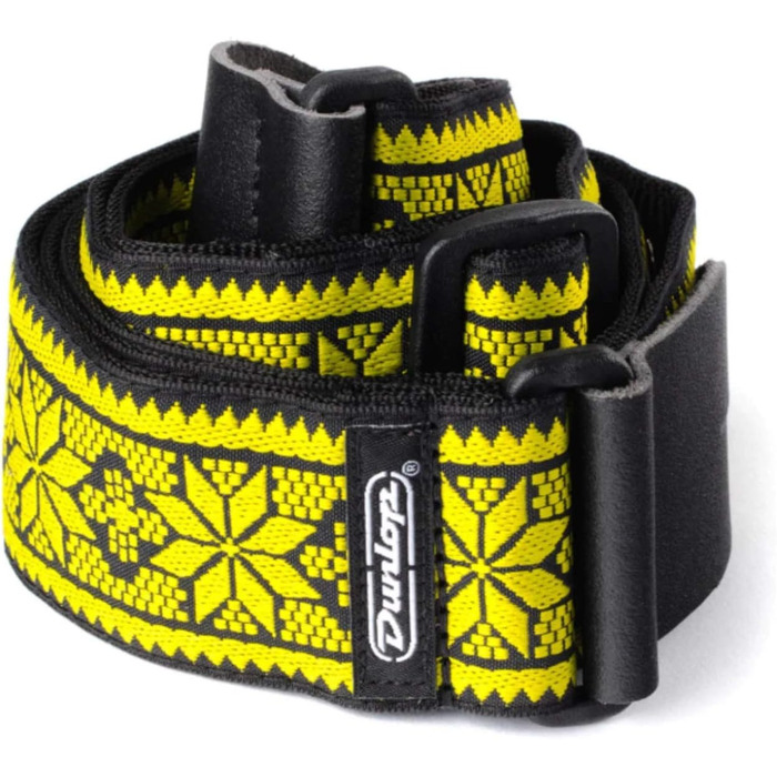 Гітарний ремінь Jim Dunlop Jacquard Fillmore, жовтий, універсальний розмір