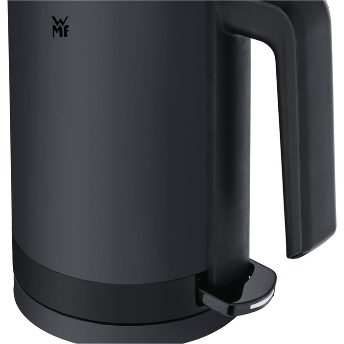 WMF Kitchenminis Mini Travel Kettle Stainless Steel 0.8l, Electric Kettle with Scale Filter, 1800 W, Small Teakettle, Stainless Steel, Black Deep Black