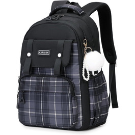 Шкільний рюкзак для дівчаток: велика місткість, стильний дизайн, Kawaii, чорний