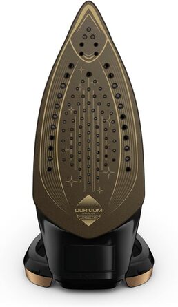 Tefal FV8064 Puregliss Steam Iron | 3000 Watts | 280 g/min Steam Boost | 0-50 g/min Variable Steam | Vertical Steam | Durilium AirGlide Autoclean Soleplate | Micro-Calc Filter | Black/Gold Black / Gold