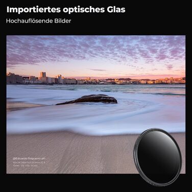 ND фільтр змінної щільності K&F Concept 37mm ND2-ND400 для фотографії пейзажів (Nano-Basic) + 3 серветки для чищення
