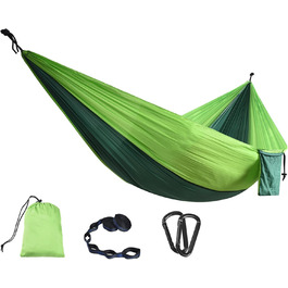Гамак для кемпінгу Signstek, 270 x 140 см, вантажопідйомність 300 кг, ультралегкий нейлон, для відпочинку на природі, зелений