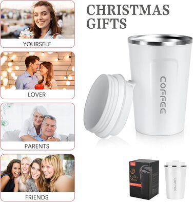 Термокружка Flintronic 510 мл з подвійними стінками, з нержавіючої сталі, з кришкою, для кави та чаю