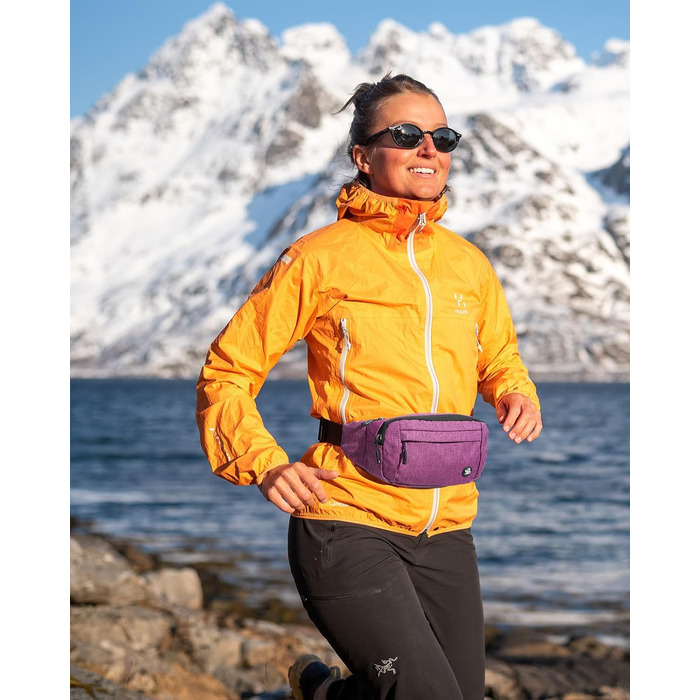 WATERFLY Поясна сумка на пояс для чоловіків та жінок: спортивна сумка на талію, поясна фанка, для подорожей, прогулянок з собакою, активного відпочинку (Тьмяно-червоний)