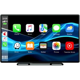 Volam автомобільна магнітола з 9'' IPS, бездротовий CarPlay та Android Auto, Bluetooth 5.0, FM, AUX, підтримка Siri та Google, портативний дисплей