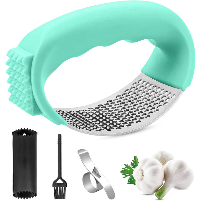 Пресс для часнику та імбиру з важелем, набір з очищувачем для апельсинів, нержавіюча сталь, професійний