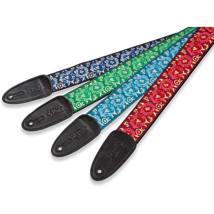 Гітарний ремінь Levy's Leathers M8AS-BLU з дзеркальним малюнком, синій