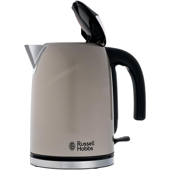 Електричний чайник Russell Hobbs Colours Plus Mokka 1.7л з нержавіючою статтю, 2400W, з фільтром від накипу та індикатором рівня води