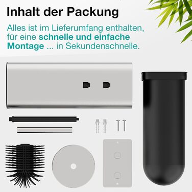 Настінна щітка для унітазу з силікону та металу - Klobürste Wandmontage - WC3680