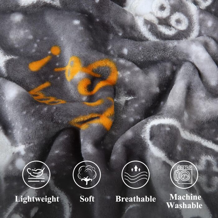 Плед з принтом джойстика SOCHOW, 127 x 150 см, теплий фліс для дітей та дорослих