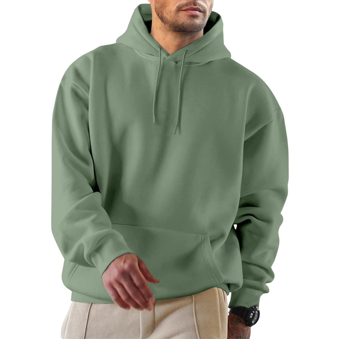 Чоловіча тепла зимова худі JMIERR з капюшоном та кишенями, бавовняний прогулянковий світшот на шнурку, колір B Зелений, розмір 5XL