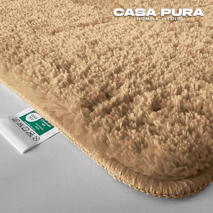 М'який килимок для ванної кімнати Casa Pura, 70x120 см, Shaggy, антиковзаючий, для душу, бежевий