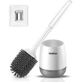 Набір для туалету з щіткою та тримачем: довга ручка, швидке висихання, настінний/підлоговий монтаж (білий та чорний)