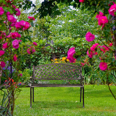 Relaxdays Metal Garden Bench in Black-Bronze
