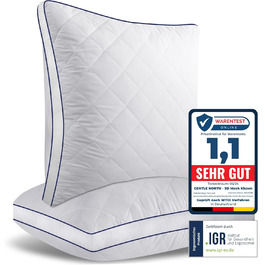 Gentle North High-Quality Pillowcases (80x80 cm size) - Hotel Quality 2-Pack. Fluffy, well-filled sleeping pillows suitable for allergy sufferers (Ökotex 100 certified) - Washable at 60°C 2x | 80x80