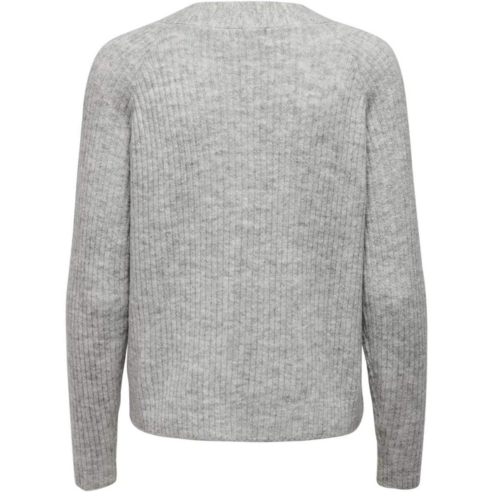 Жіноча в'язана кофта ONLCAROL S світло-сірого кольору