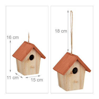 Relaxdays Decorative Birdhouse with Orange Roof