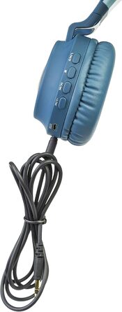 Дитячі навушники PowerLocus Bluetooth Over-Ear з обмеженням гучності 85dB, LED-підсвічуванням, складний дизайн, HD Stereo, мікрофон для телефону, планшета, ПК, TV (Синій)
